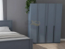 Шкаф 4-х дверный с 3-мя ящиками Ольга-6 серый