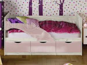 Кровать Дельфин-1 1600 Розовый металлик