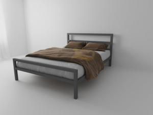 Кровать металлическая Комфорт 900 серая
